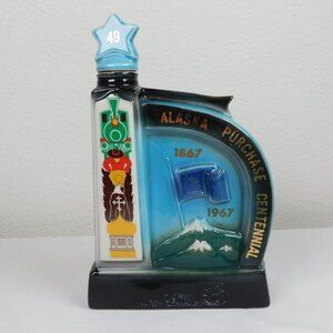 Jim Beam Multicolor Alaska Purchase Centennial Decanter 1867-1967 Vintage Empty